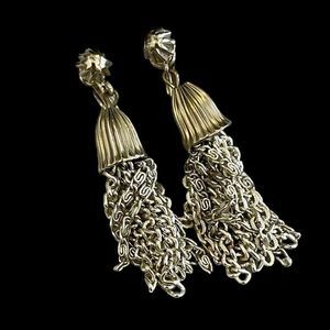 Vintage Judy Lee Dangle Chain Clip On Earrings